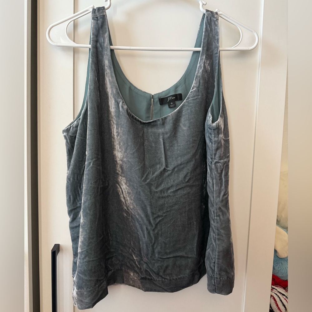 J. Crew Velvet Top, Blue Grey